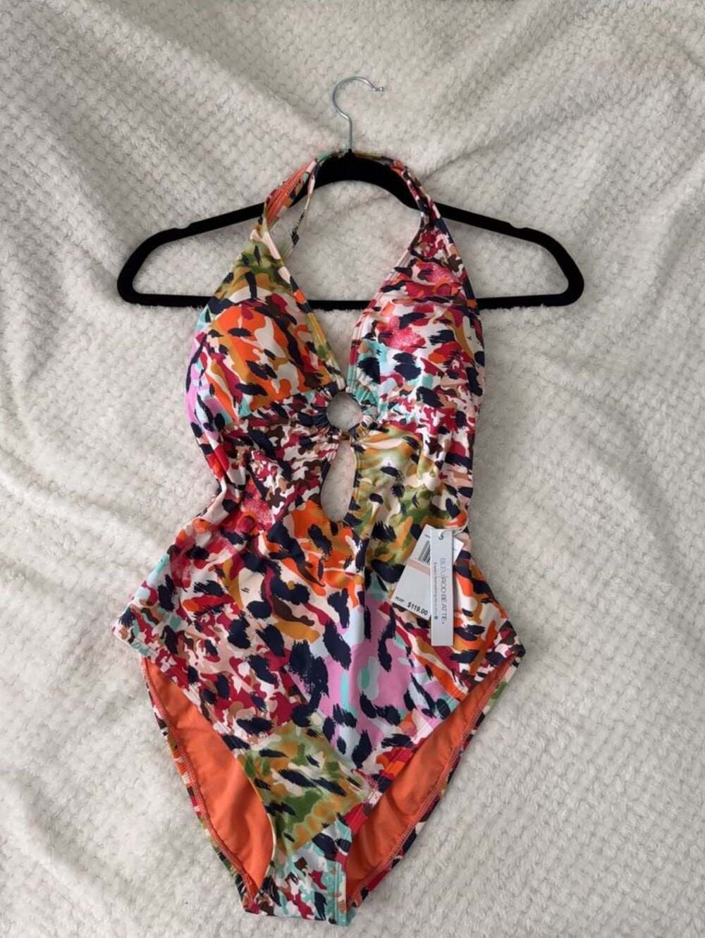 Bleu Rod Beattie Size 10 Multi-Color Abstract Print One-Piece Swimsuit